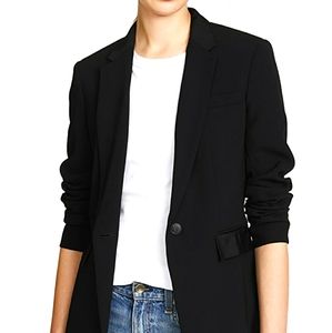 Rag & Bone Windsor grosgrain-trimmed crepe blazer